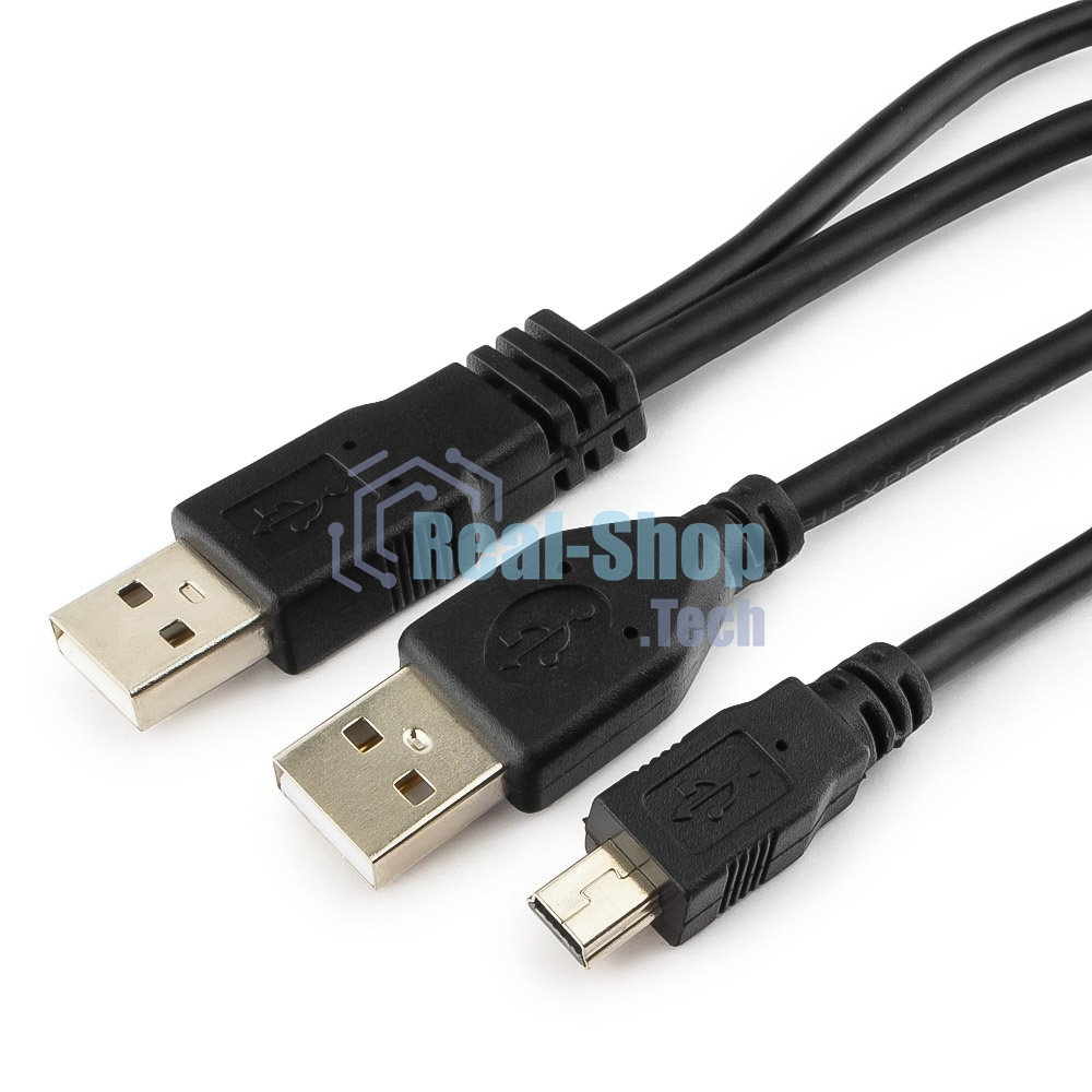 Кабель Gembird/Cablexpert CCP-USB22-AM5P-3 USB 2.0 ProКабель, 2xAM/miniBM 5P, 0.9м, экран, черный