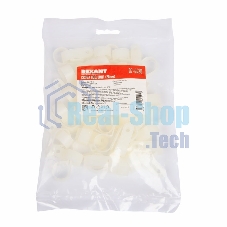 Кабельная скоба под винт Rexant 20 мм, белая, упаковка 50 шт.