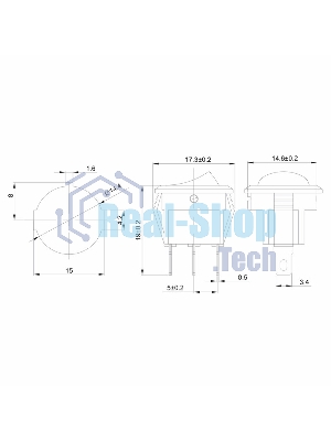 Выключатель клавишный Rexant круглый 250V 3А (3с) ON-OFF красный с подсветкой Micro (RWB-106, SC-214) Индивидуальная упаковка 1 шт