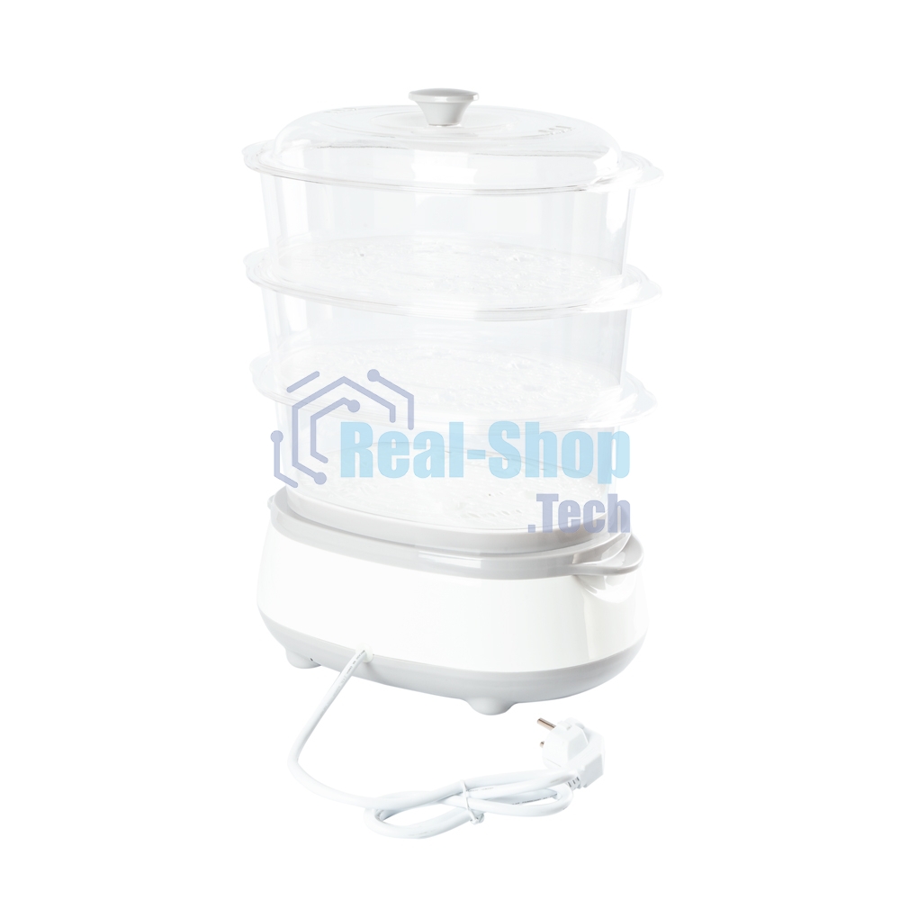 Пароварка электрическая Endever Vita-170, белый/серый, мощность 1000 Вт, объем 11 л