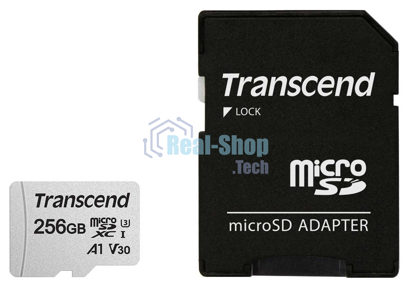 Флеш карта microSD 256Gb Transcend microSDXC Class 10 UHS-I U3, V30, A1, (SD адаптер), TLC