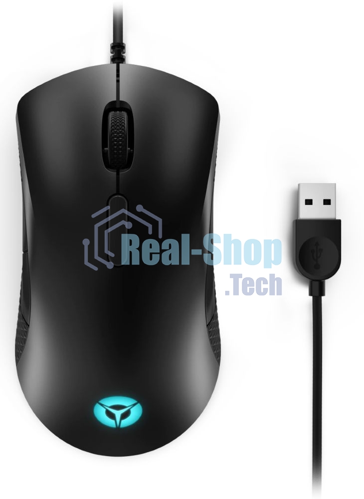 Мышь проводная Lenovo M300 RGb черный оптическая (8000dpi) USB (8but)
