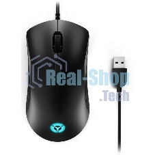 Мышь проводная Lenovo M300 RGb черный оптическая (8000dpi) USB (8but)