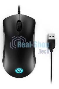 Мышь проводная Lenovo M300 RGb черный оптическая (8000dpi) USB (8but)