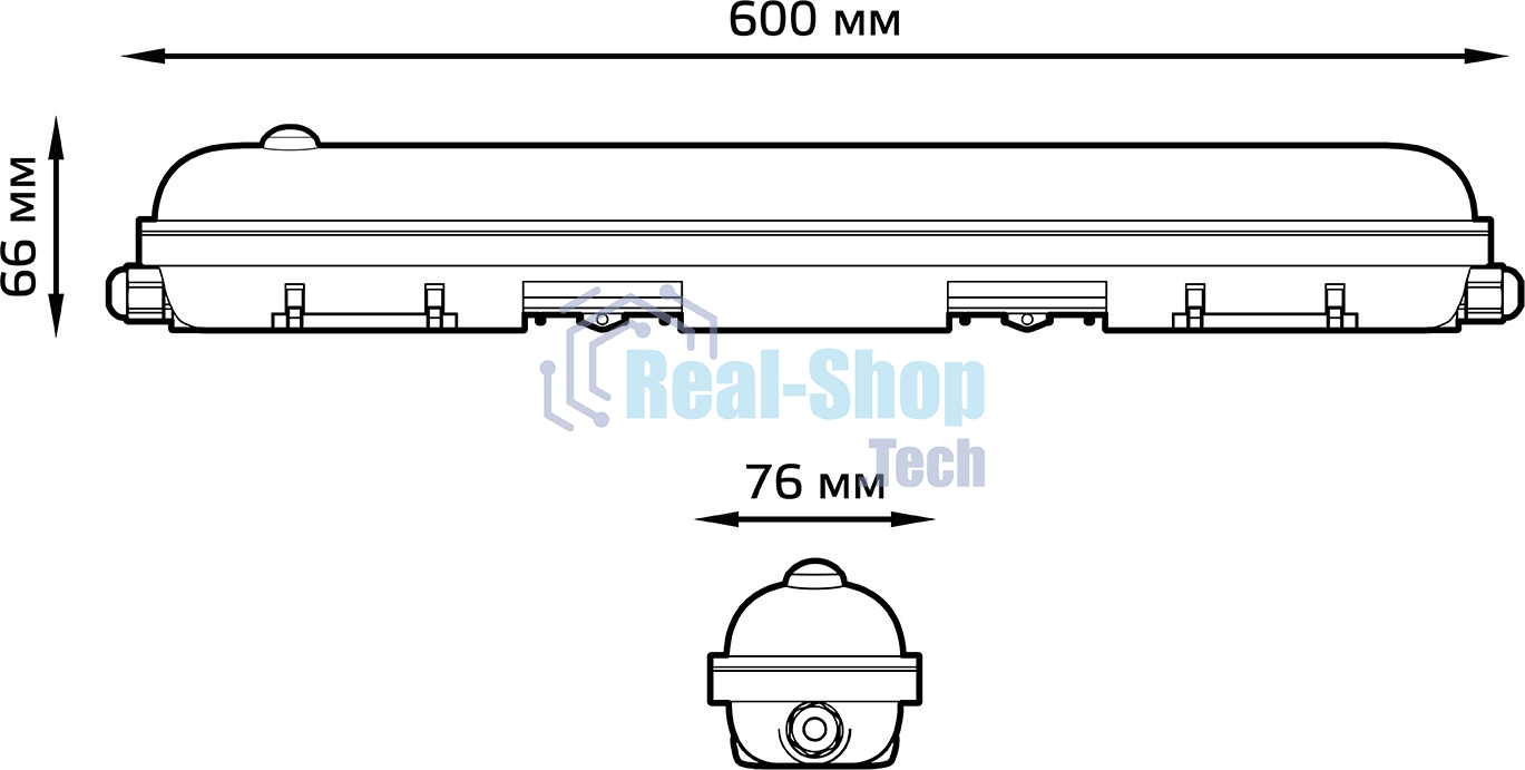Светильник светодиодный лин Gauss СПП-176 EVO 18W 1980lm 6500K 200-240V IP65 600x76x82мм ИК-сенс и соед в лин LED