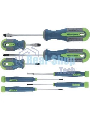 Набор отверток Сибртех универсальный crv трехкомпонентные рукоятки 8 предм