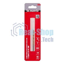 Сверло по металлу Matrix, 3,2 мм, HSS, нитридтитановое покрытие, цилиндрический хвостовик