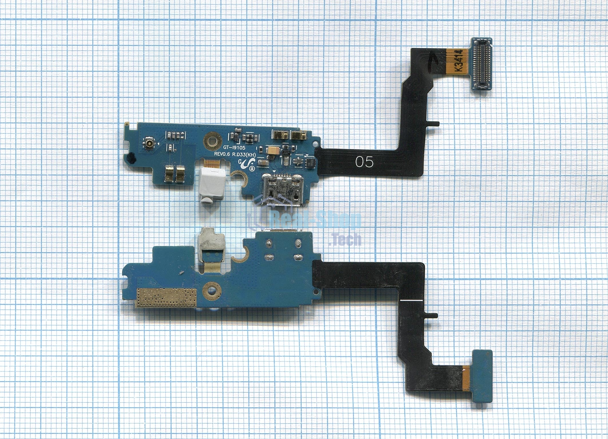 Шлейф разъема питания с аудио-разъемом для iPhone 5C черный