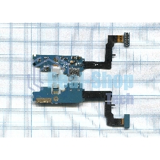 Шлейф разъема питания с аудио-разъемом для iPhone 5C черный