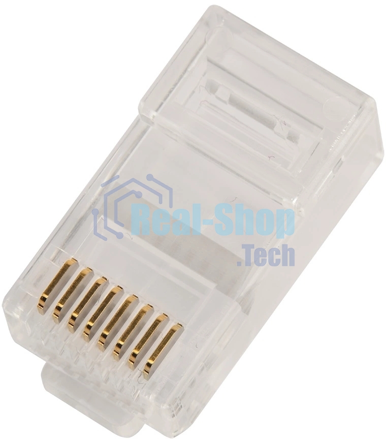 Коннектор LANMASTER RJ45 тип EZ, 8P8C, UTP, Cat.5e, универсальный, со вставкой, покрытие 50 микрон,100 шт.