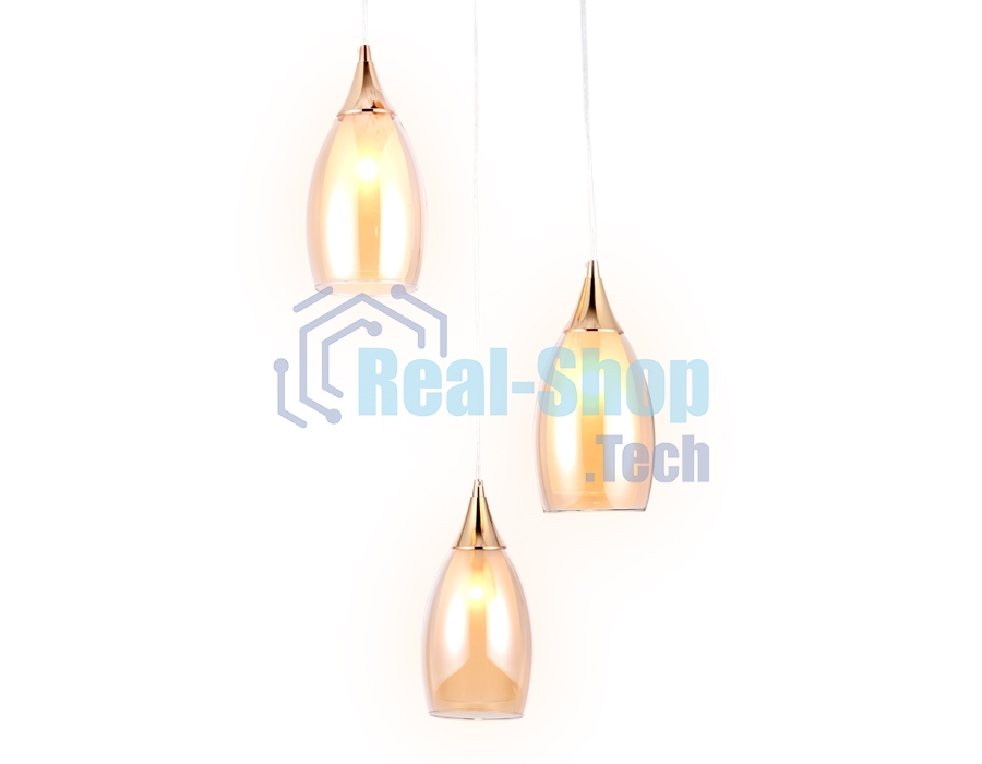 Светильник Ambrella light TR3549/3 GD/TI золото/янтарь E14 max 40W 370*130*1000