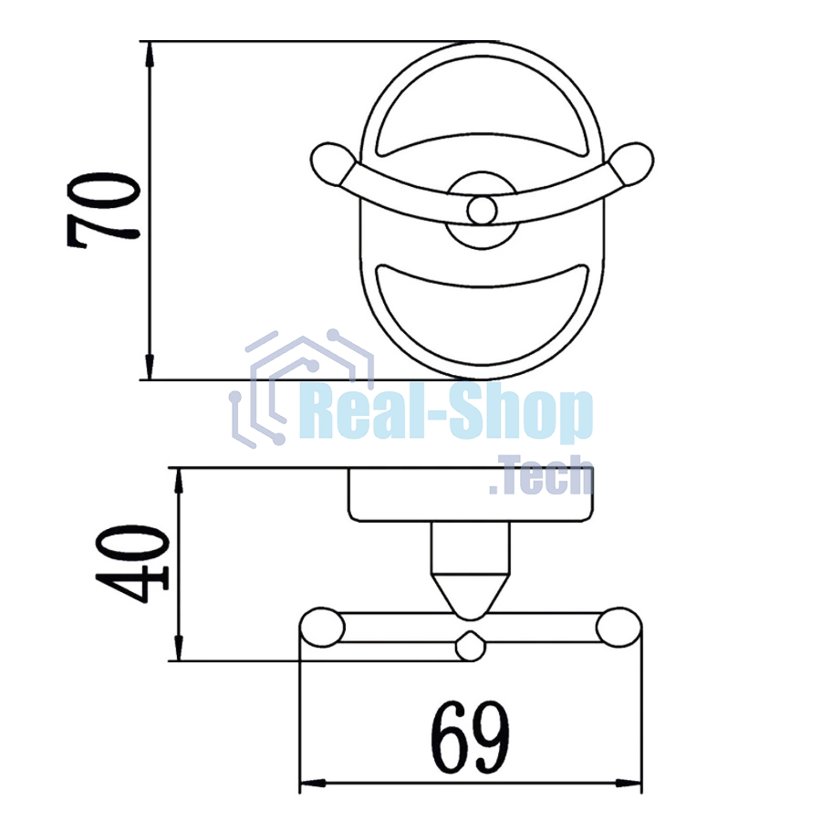 Крючок для полотенца Potato Genus двойной, хром P2905-2