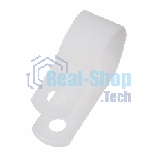 Кабельная скоба под винт Rexant 16 мм, белая, упаковка 50 шт.