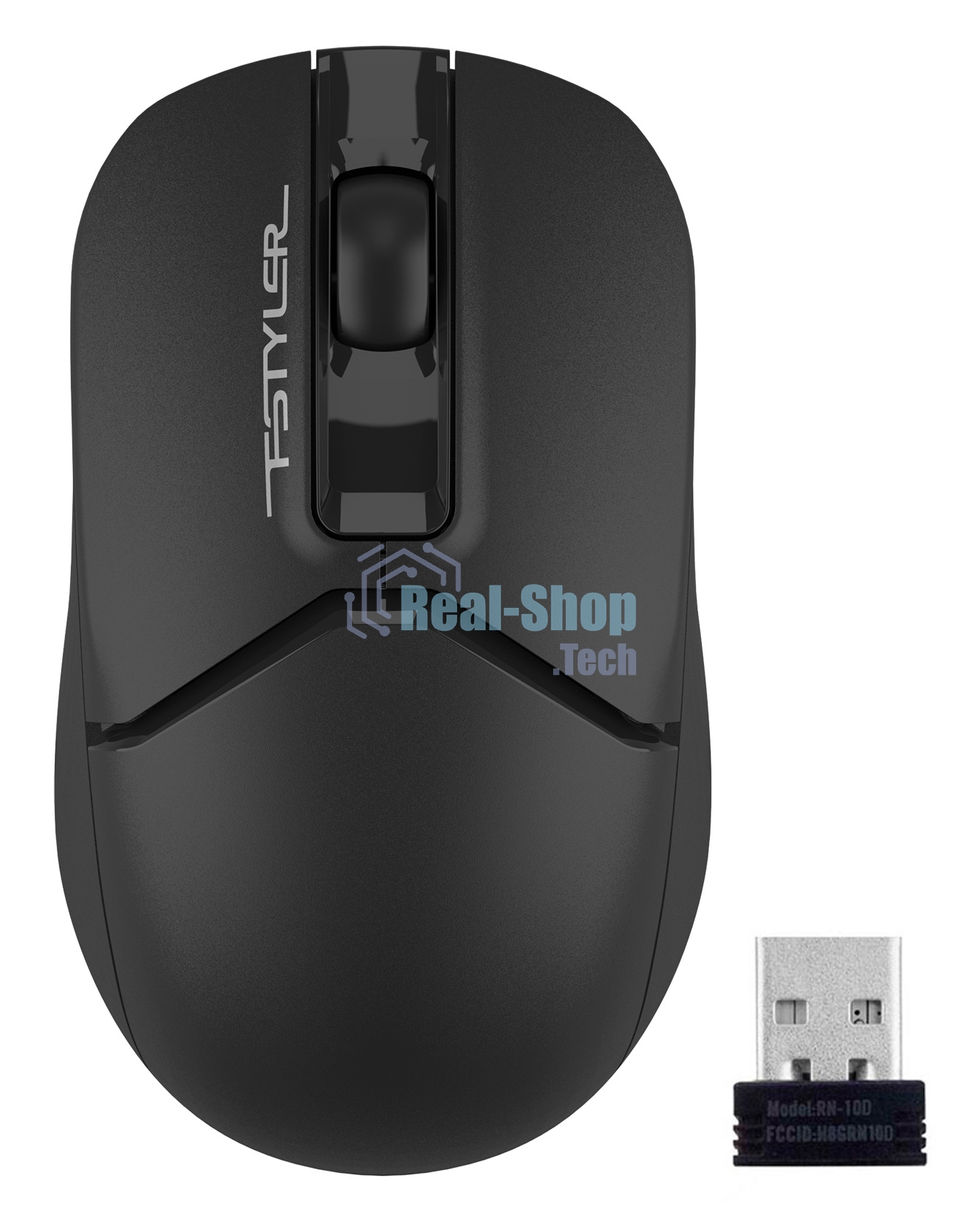 Мышь беспроводная A4Tech Fstyler FG12 черный, 1200 dpi, радиоканал, USB, кнопки - 3