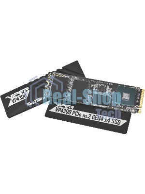 Накопитель SSD Patriot Viper VP4300, 1Tb, PCIe 4.0 x4, M.2 2280, NVMe, R/W 7400/5500, с радиатором