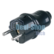 Вилка прямая ВПп10-02-Ст разборная с заземл. контактом 16А черный ИЭК EVP10-16-01-K02