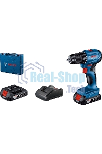 Дрель-шуруповерт аккумуляторная Bosch GSR 185-LI, 18В, 2 АКБ, Кейс