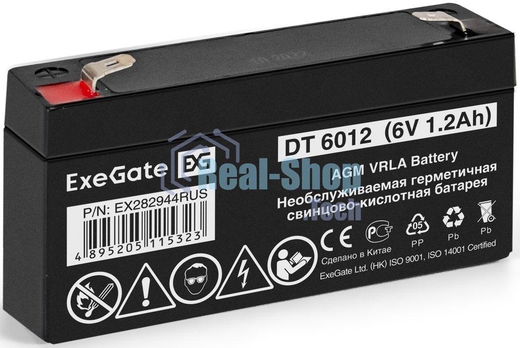 Батарея для ИБП ExeGate DT 6012 (6V 1.2Ah), клеммы F1