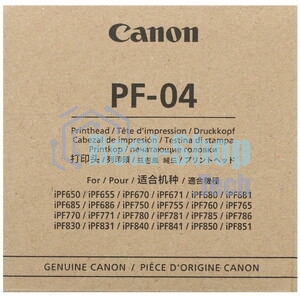 Печатающая головка Canon PF-04 (3630B001) черный для Canon iPF650, iPF655, iPF670, iPF680, iPF685, iPF750, iPF755, iPF760, iPF765, iPF770, iPF780, iPF785, iPF830, iPF840, iPF850.