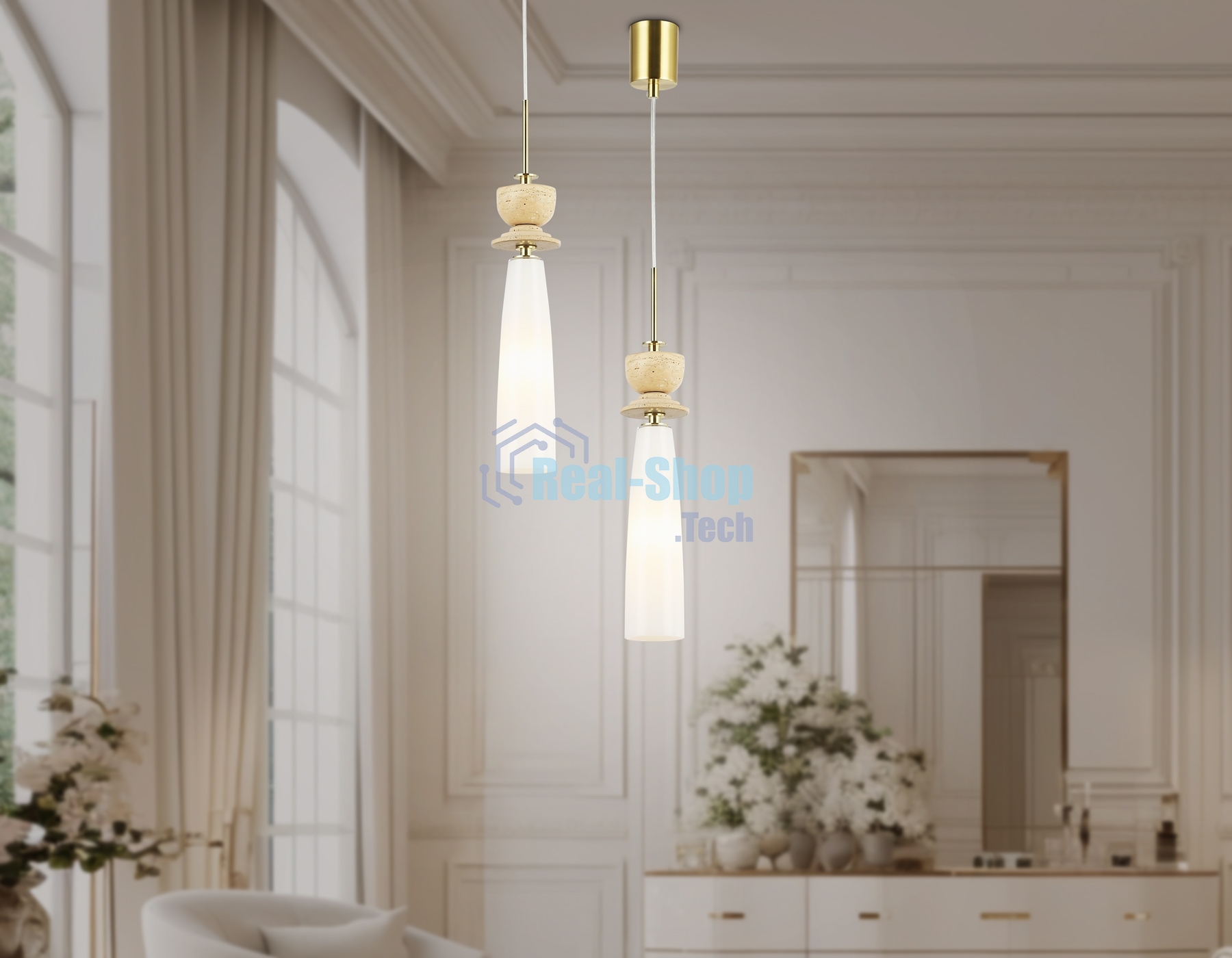 Светильник Ambrella light LH75365 GD/WH золото/белый G9 max 28W D70*1490
