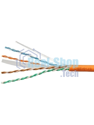 Кабель информационный Cabeus UTP-4P-CAT.6-SOLID-LSZH-100 кат.6 U/UTP 4 пары LSZH внутренний 100м оранжевый