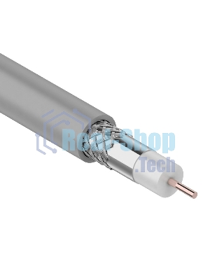 Кабель коаксиальный Rexant RG-8X, 50 Ом, CCS/Al/Al, 75%, бухта 100 м, серый
