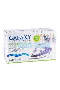 Утюг Galaxy Line GL 6106, белый с фиолетовым, паровой, 2200 Вт, постоянный пар 50 г/мин, паровой удар 180 г/мин, функции: 