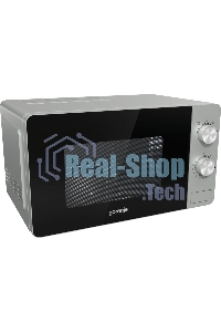 Микроволновая печь Gorenje MO20E1S серебристый, 20 л, 800 Вт, переключатели - поворотный механизм