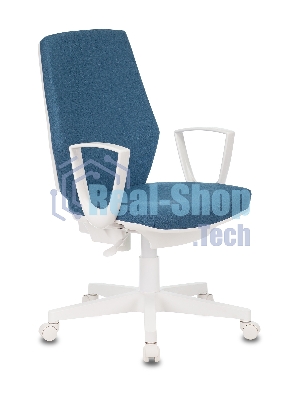 Кресло компьютерное Бюрократ CH-W545 синий 38-415, крестовина пластик, пластик белый
