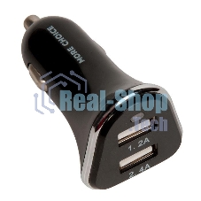Автомобильная зарядка (от прикуривателя) 2USB 2.4A для Type-C More choice AC22a черный