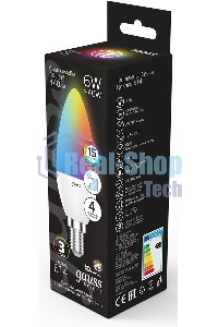 Лампа светодиодная Свеча Gauss 6W E14 RGbW+димирование LED 1/10/100