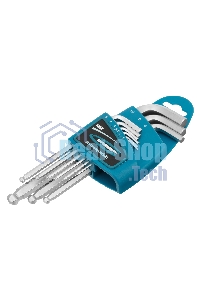 Набор ключей имбусовых Gross 16403 HEX, 1,5–10 мм, S2, 9 шт., удлиненные с шаром, сатинированные