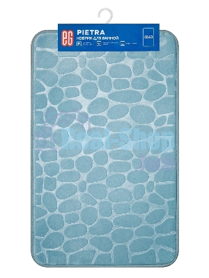 Коврик для ванной Еврогарант Pietra, 50х80 см, аквамарин, память формы