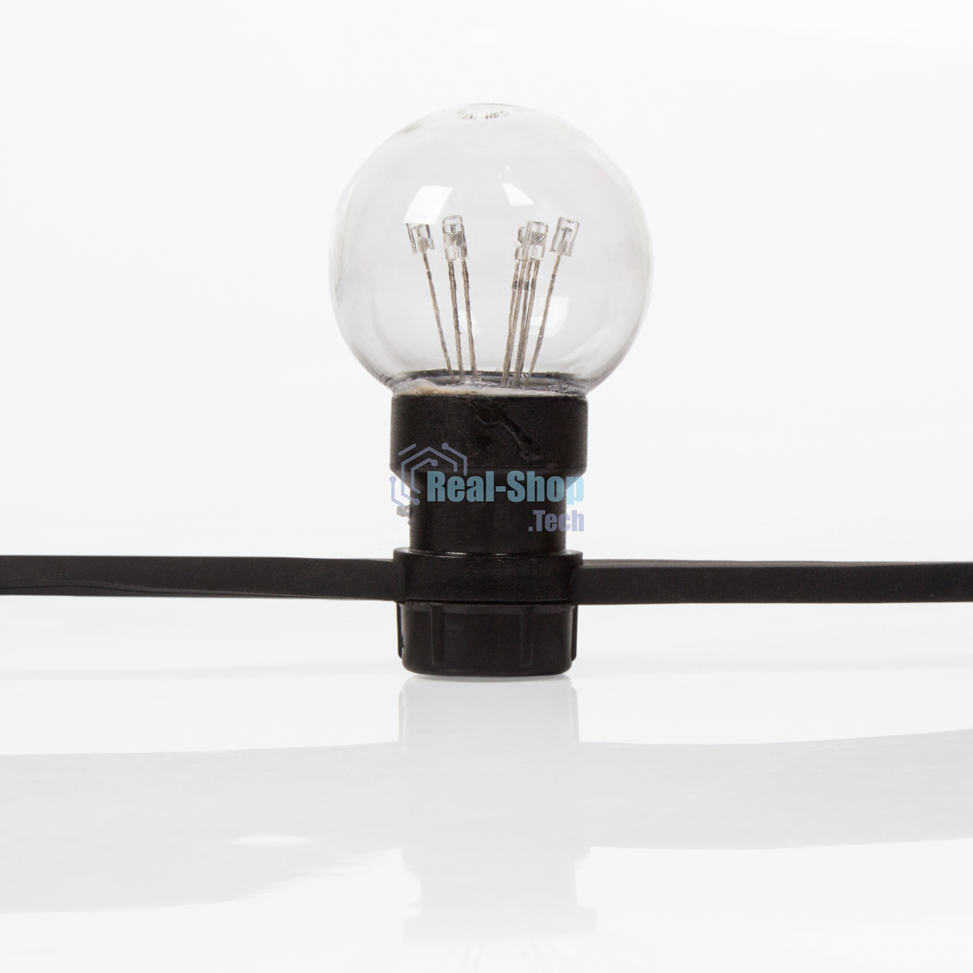 Гирлянда Neon-night LED Galaxy Bulb String 10м, черный каучук, 30 лампx6 LED теплый белый, влагостойкая IP65