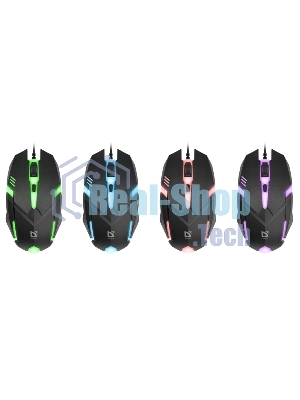 Мышь проводная Defender Cyber MB-560L черный, 1200 dpi, USB, кнопки - 3