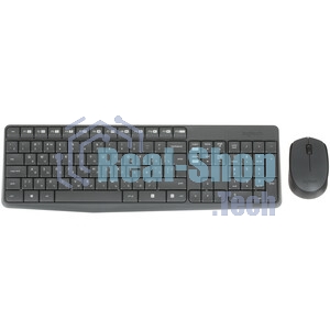Комплект клавиатура+мышь Logitech MK235 беспроводной, USB, 1000 DPI, серый