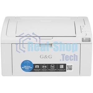 Принтер G&G P2022W A4, лазерный, черно-белый, 22 стр/мин, 1200x1200dpi, 800МГц, 126Мб, WiFi/USB, 1600стр/картридж, белый корпус (аналог Pantum P2500W, картридж GT202T)(P2022W)