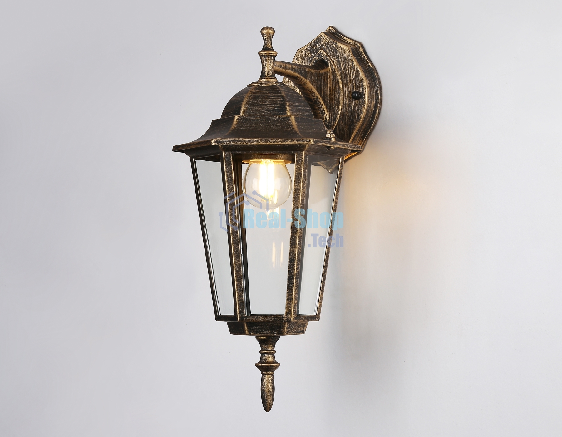 Уличный настенный светильник Ambrella light ST2019 GD/BK/CL золото/черный/прозрачный IP54 E27 max 40W 360*150*210