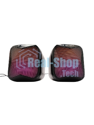 Акустическая система 2.1 Gembird SPK-21R, 11Вт, пластик, рег.громкости, RGB подсветка, черный