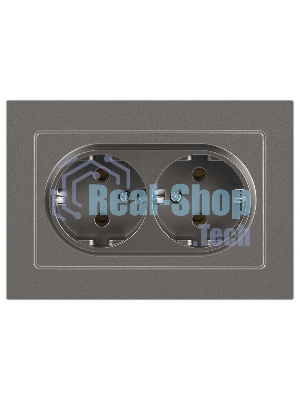 Розетка Intro Accent 6-205-09 двойн. 2X2P+E Schuko 16А-250В IP20 СУ AL/CU титан Б0063500