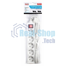 Сетевой удлинитель Buro BU-PS5.5/W 5 м (5 розеток) белый (пакет ПЭ)