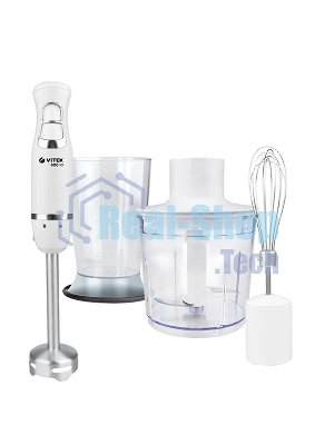 Блендер Vitek VT-3419 W Мощность 800 Вт. Количество скоростей 2. Турборежим. Управление механическое. Материал корпуса пластик. Материал погружной части сталь. Емкость измельчителя 500мл. Емкость мерного стакана 700мл. Венчик для взбивания.