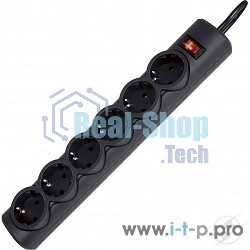 Сетевой фильтр Defender DFS 153 3 м, черный, 6 розеток