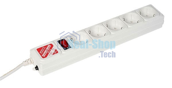 Сетевой фильтр Powercube SPG-B-10-WHITE 3 м (5 розеток) белый (коробка)