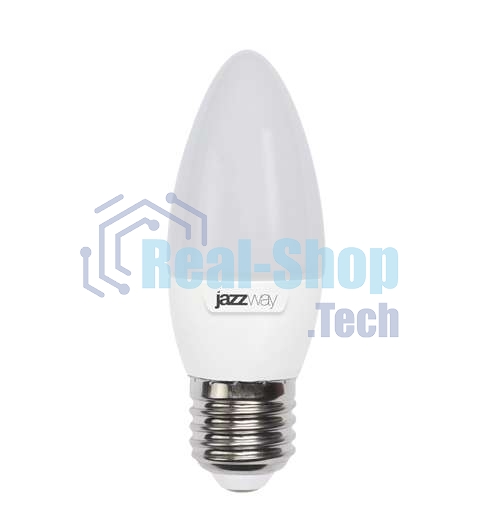 Лампа светодиодная JazzWay PLED-SP C37 7Вт свеча 3000К тепл. белый E27 530лм 230В