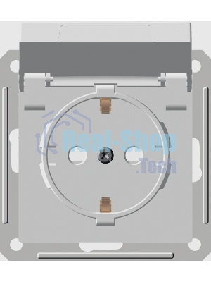 Розетка 1-м СП W59aqua 16А защ. шторки с заземл. бел. IP44 SchE RS16-152B-18