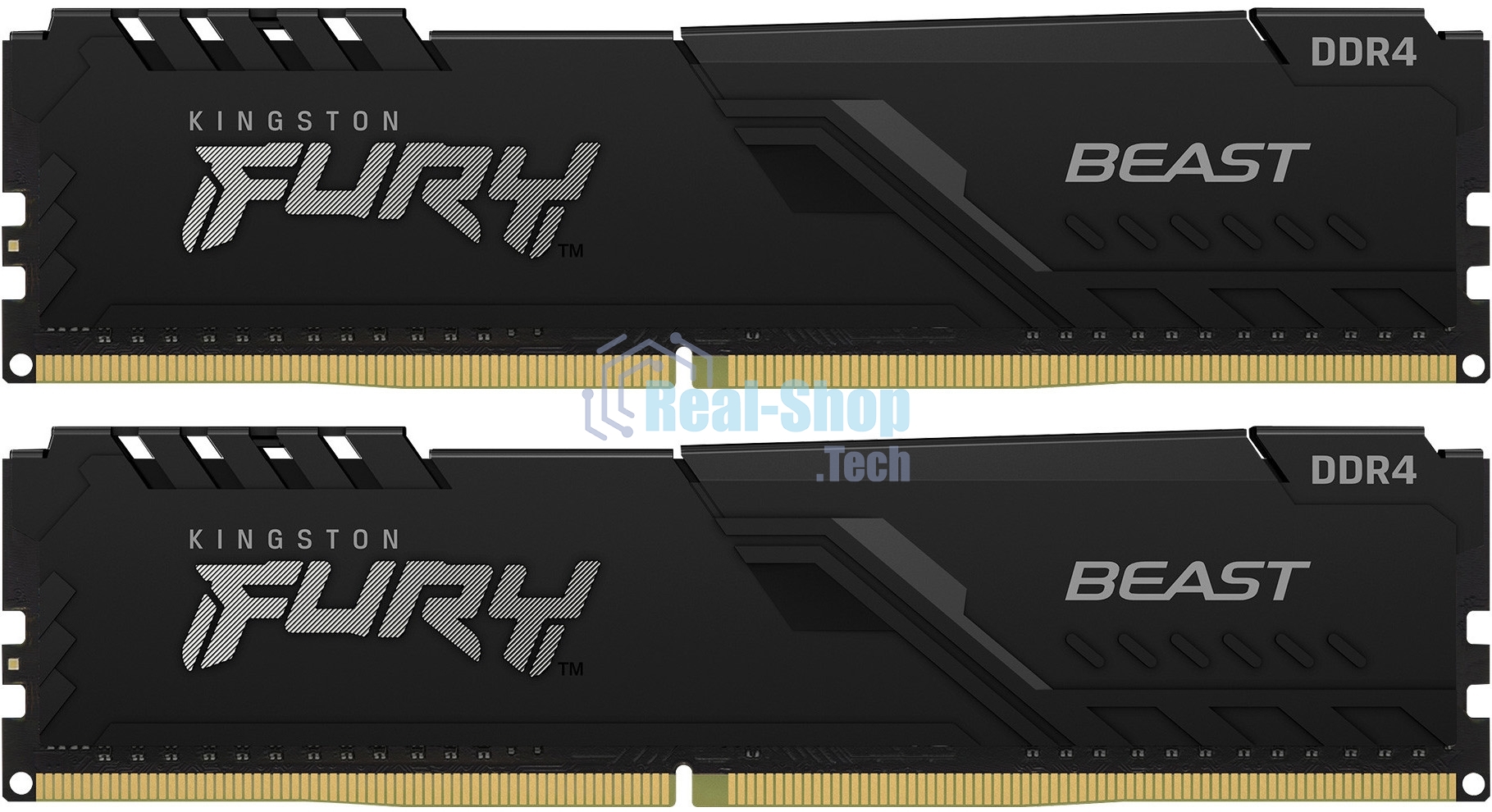 Оперативная память Kingston Fury Beast, DDR4, 64GB (2x32GB), 3600MHz, CL18, DIMM, с радиатором, черный