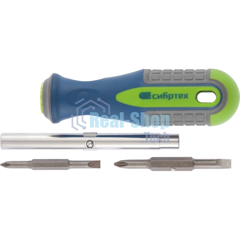 Отвертка Сибртех комбинированная SL5,0/Ph1, SL6,0/Ph2