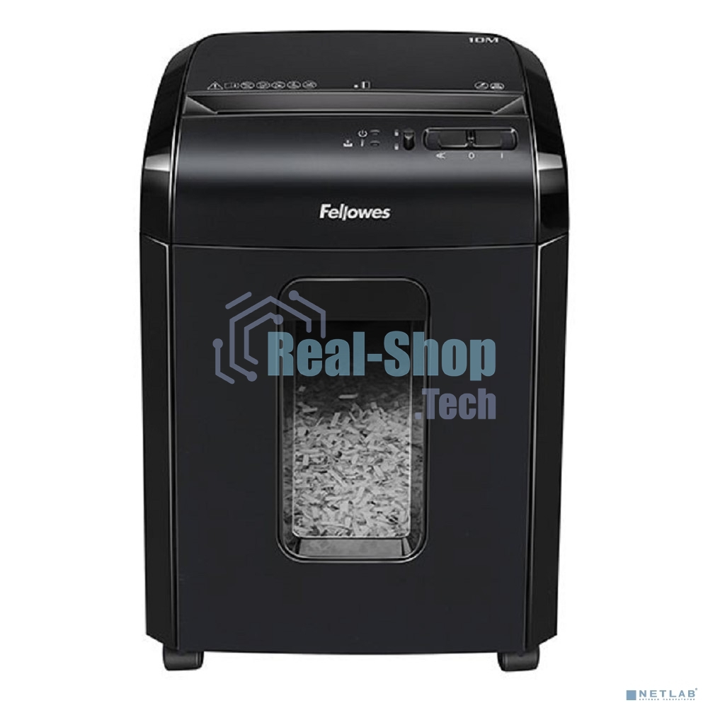 Шредер Fellowes Powershred 10M FS-4630601 DIN P-5, 2х15мм, 10лст., 19лтр., Safety Lock, с микрорезкой
