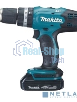 Дрель-шуруповерт Makita DHP453SYE, 18 В, 1.5 Ач, 42 Нм, щеточный
